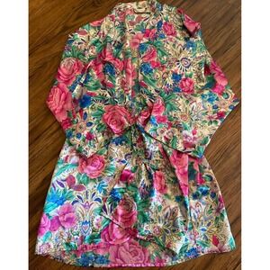 Vintage Victoria's Secret Gold Label Floral Robe P/S Petite Small Dress Pajama